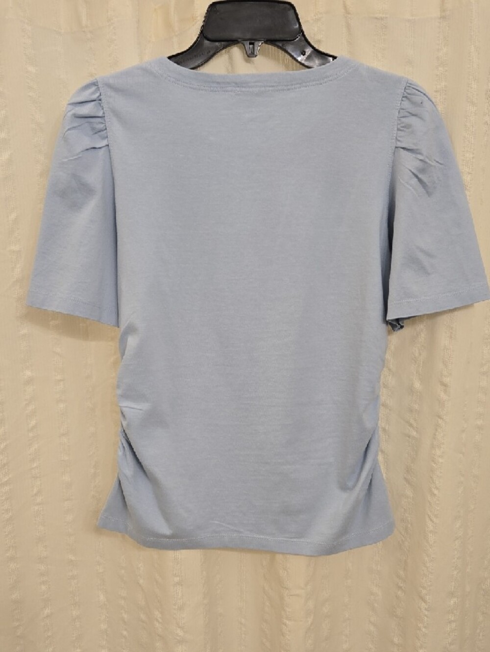 Madewell Pale Blue Short Sleeve Ruched Tee - Picture 2 of 3